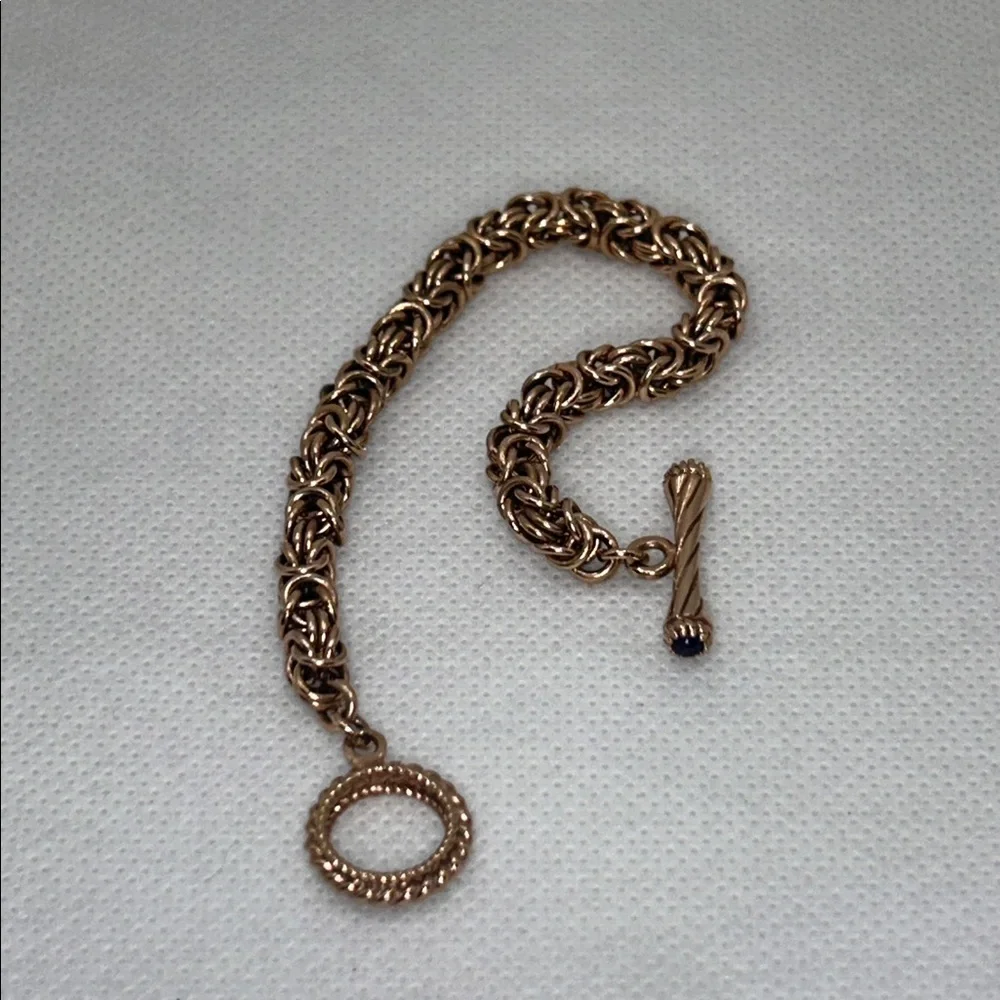 NWOT Rose Gold Plated Sterling Silver Toggle Closure Designer Bracelet